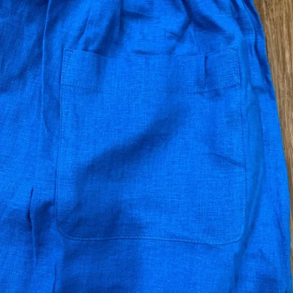 Universal Standard Linen Blend Juniper shorts in Mykonos blue, NWT, Size 6-8 - Picture 5 of 9